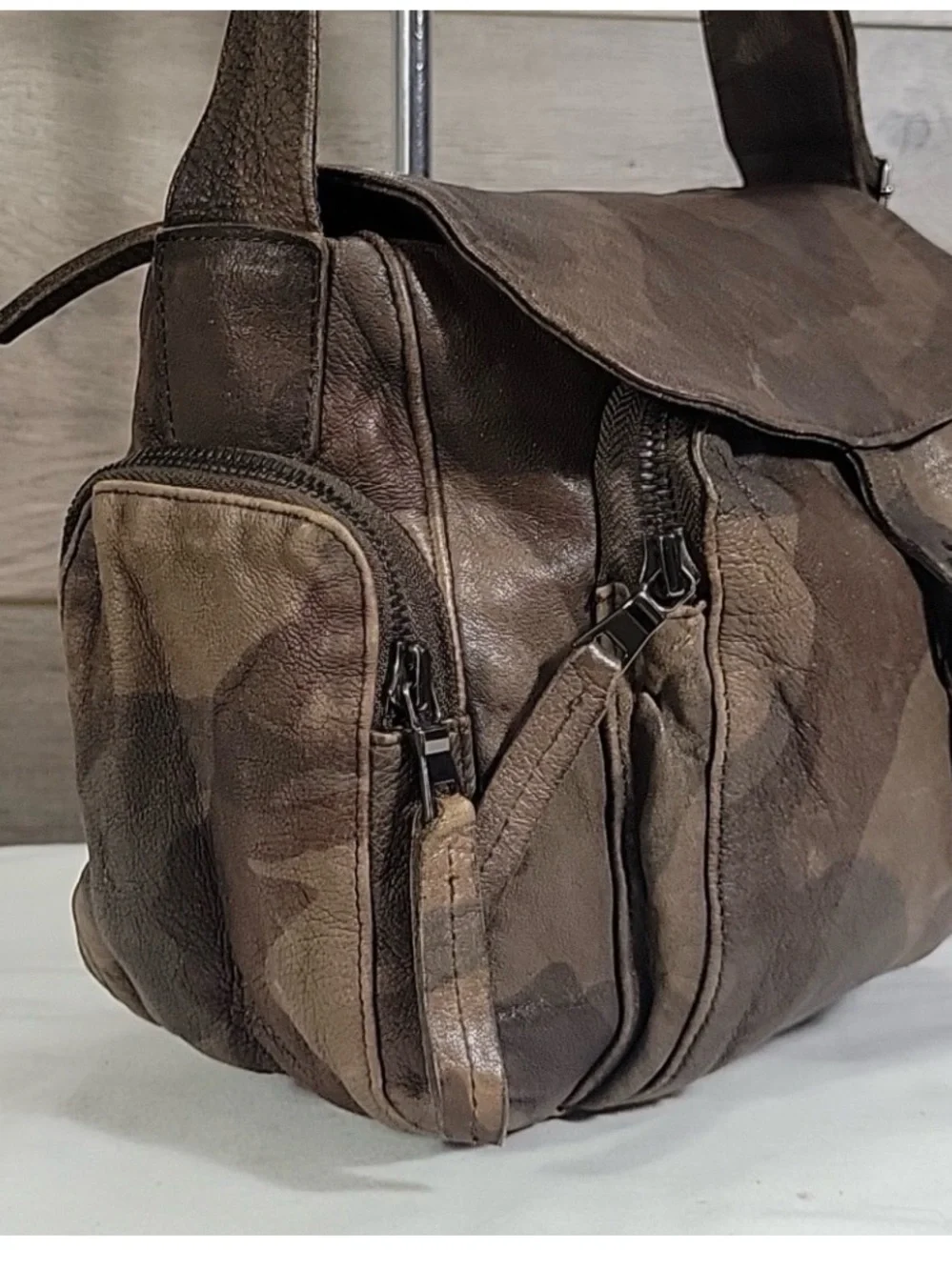 Free People Venera Distressed Leather Bag  Made by Christiansen.